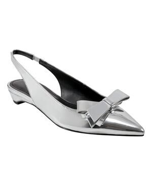 Marc Fisher Kerrey Slingback Pointy Toe Dress Flats Silver 9